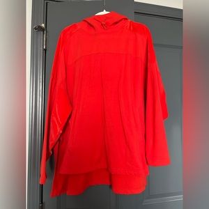 Free People Oversized Velvet Sleeve Hoodie